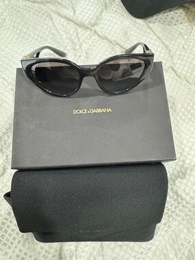 Dolce & Gabbana Black Cat-Eye Sunglasses with Dark Lenses